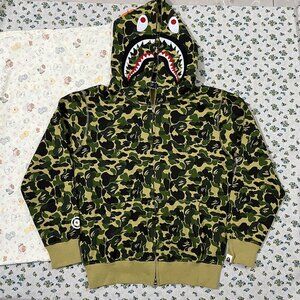 Bape Shark Head Camouflage Zip-Up Hoodie